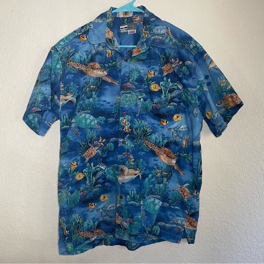 Oceanic Blue Sea Life Men's Shirt High Seas Trading Co